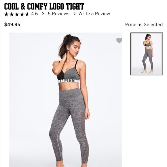 NWT Victoria Secret PINK Leggings & Bra Large - Picture 2 of 8